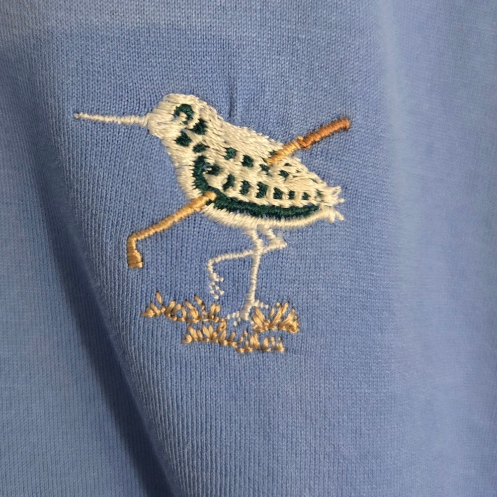Peter Millar Men's XL Blue Polo Shirt Golf Country Club Shorebird Logo - Picture 3 of 11